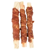 Лакомство Flamingo СНЕК R'HIDE, жевательные стики из говяжьей кожи, обернутые мясом утки, для собак, 155 г ( 3 шт, 17 см)
