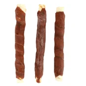 Лакомство Flamingo СНЕК R'HIDE, жевательные стики из говяжьей кожи, обернутые мясом кролика, для собак, 155 г ( 3 шт, 17 см)