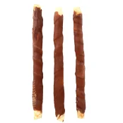 Лакомство Flamingo СНЕК R'HIDE, жевательные стики из говяжьей кожи, обернутые мясом кролика, для собак, 240 г (3 шт, 25 см)