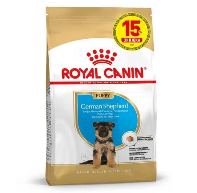 Сухий корм Royal Canin German Shepherd Puppy для цуценят німецької вівчарки до 15 місяців, 10.2+1.8 кг