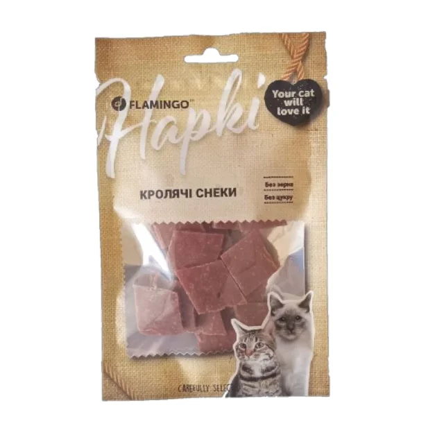 Лакомство Flamingo для кошек, кроличьи снеки, 50 г