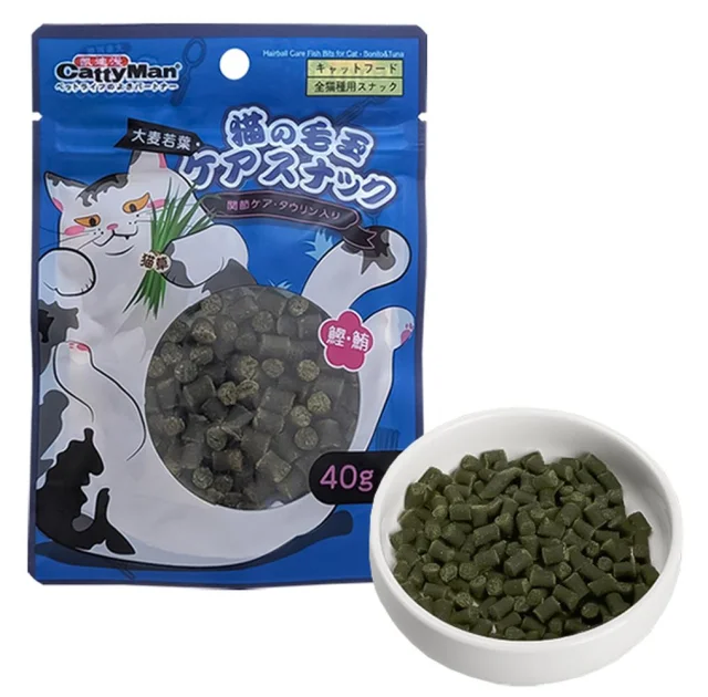 Ласощі CattyMan Hairball Care Bonito & Tuna Bits функціональні шматочки макрелі й тунця, для виведення шерсті, для котів, 40 г