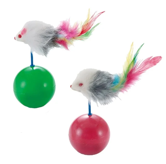 Іграшка CattyMan Up & Down Mouse неваляйка-миша, для котів, в асортименті