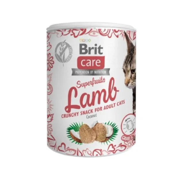 Лакомство Brit Care Cat Snack Superfruits Lamb для взрослых кошек, ягненок, 100 г