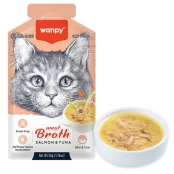 Беззерновой влажный корм Wanpy Meat Broths Salmon&Tuna для кошек, с лососем и тунцом, суп, 50 г
