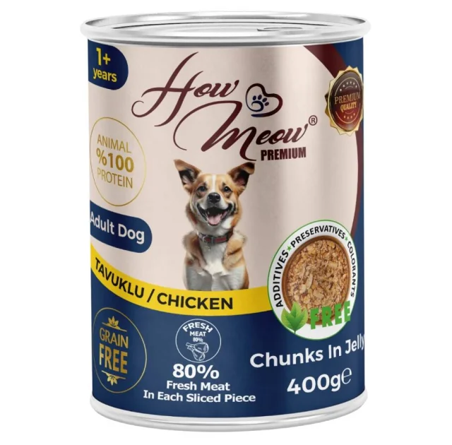 Вологий повнораціонний корм HowMeow Adult Dog з куркою для собак, 400 г