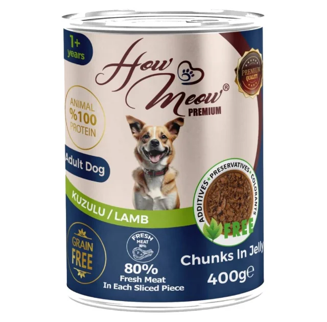 Вологий повнораціонний корм HowMeow Adult Dog з ягням для собак, 400 г