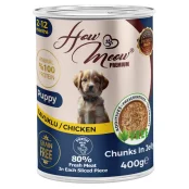 Вологий повнораціонний корм HowMeow Puppy з куркою для цуценят,  400 г