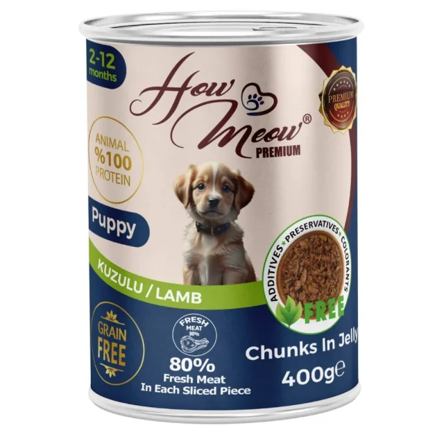 Вологий повнораціонний корм HowMeow Puppy з ягням для цуценят, 400 г