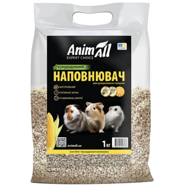 Наполнитель AnimAll кукурузный для туалетов, для грызунов, 1 кг