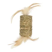 Игрушка AnimAll Fun Бочка с перьями для кошек, 21 см