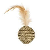 Іграшка AnimAll Fun М'ячик з пір'ям для котів, 15 см