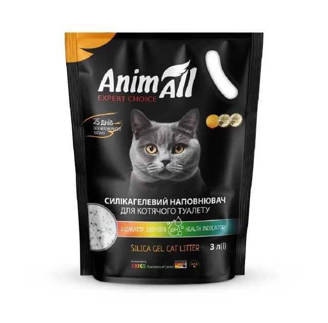 Наповнювач AnimAll для котів, силікагель з індикатором PH, 3 л