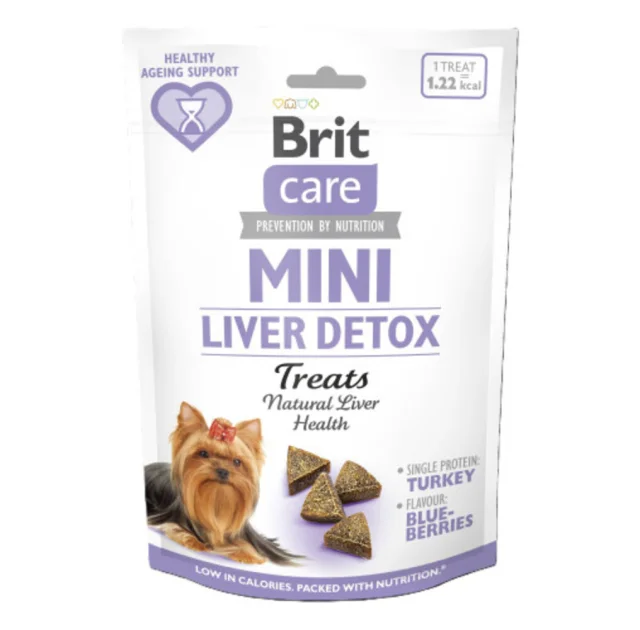 Ласощі Brit Care Mini Treats Liver Detox для собак малих порід, детокс печінки, індичка, чорниця, 50 г
