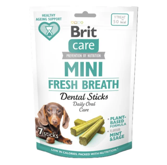 Ласощі Brit Care Mini Treats True Breath для собак малих порід, для зубів і свіжості подиху, 7 шт./120 г