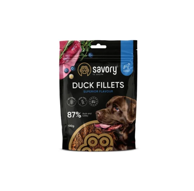 Ласощі Savory Fillet Turkey With Duck для собак, філе індички з качкою, 100 г