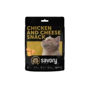 Ласощі Savory Cats Snacks Pillows Gourmand для дорослих вибагливих котів, подушечки з куркою та сиром, 180 г