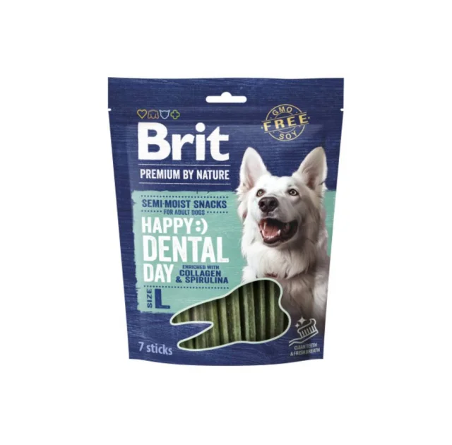 Ласощі Brit Premium Dental Snacks L для собак великих порід, з колагеном і спіруліною, 250 г