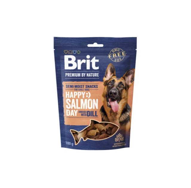 Ласощі Brit Premium Semi-Moist Snacks Salmon для собак, напіввологі з лососем і кропом, 180 г
