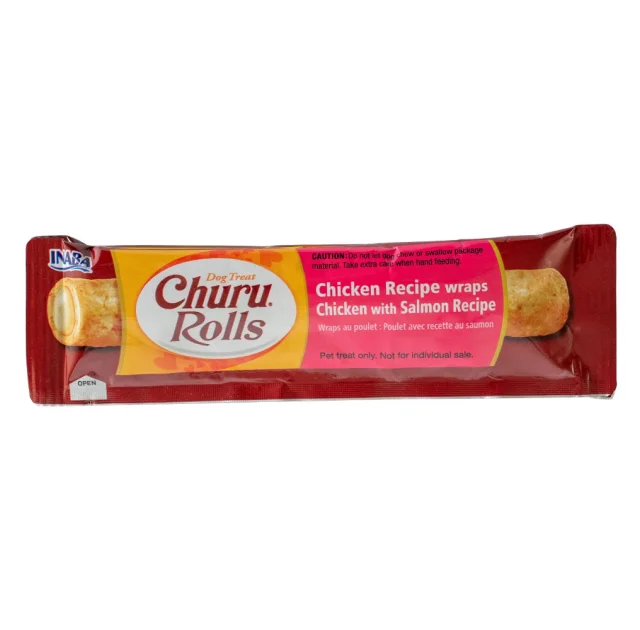 Ласощі INABA "Churu Rolls" для собак, курка з лососем, 1 стік, 12 гр