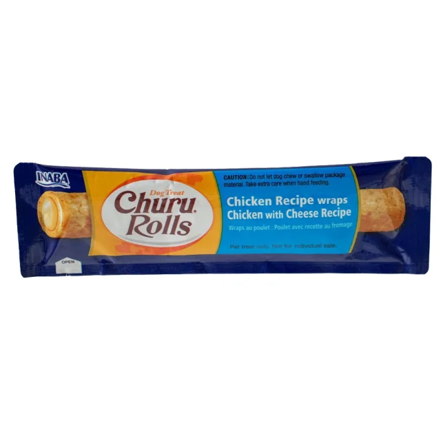 Ласощі INABA "Churu Rolls" для собак, курка з сиром, 1 стік, 12 гр