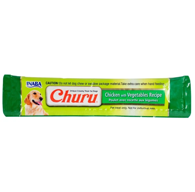 Ласощі INABA "Churu" для собак, вершковий мус курка з овочами, 1 стік, 20 гр