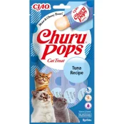 Лакомство INABA "Churu Pops" для кошек, с тунцом, 4 шт, 60 г