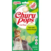 Лакомство INABA "Churu Pops" для кошек, с тунцом и курицей, 4 шт, 60 г
