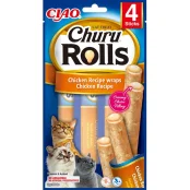 Лакомство INABA "Churu Rolls" для кошек, с курицей, 4 шт, 40 г