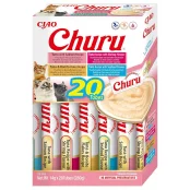Лакомство INABA "Churu" для кошек, сливочный мусс "Разнообразие морепродуктов", 20 шт, 280 г