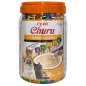Лакомство INABA "Churu" для кошек, сливочный мусс "Разнообразие курицы", 50 шт, 700 г