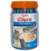 Лакомство INABA "Churu" для кошек, сливочный мусс "Разнообразие тунца", 50 шт, 700 г