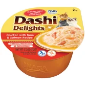 Лакомство INABA "DASHI Delights" для кошек, с курицей, тунцом и лососем, 1 шт, 70 г