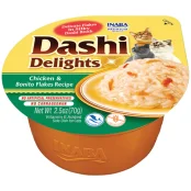 Лакомство INABA "DASHI Delights" для кошек, с курицей и хлопьями бонито, 1 шт, 70 г