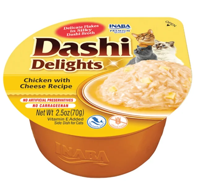Лакомство INABA "DASHI Delights" для кошек, с курицей и сыром, 1 шт, 70 г