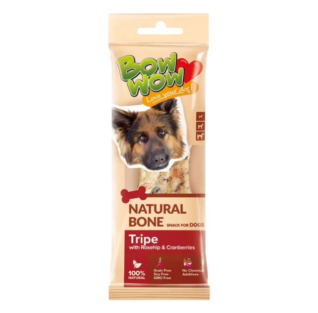 Ласощі "Bow wow" для собак, натуральна кісточка з рубцем, 18 шт, 24 г