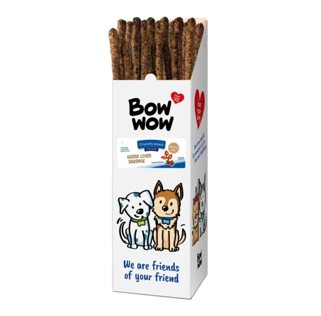 Ласощі "Bow wow" для собак, ковбаски з гусячої печінки, 72 шт, 175 г