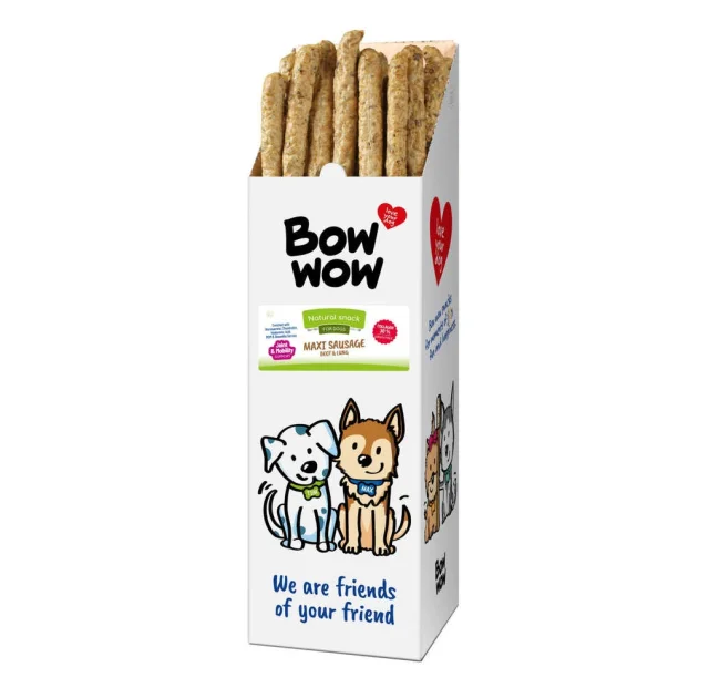 Ласощі "Bow wow" для собак, натуральні ковбаски з легенями, 40 шт, 175 г