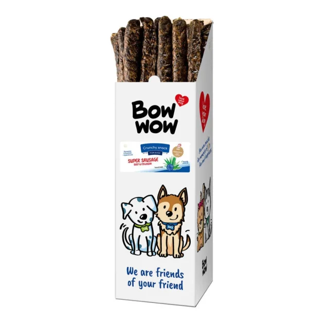Ласощі "Bow wow" для собак, супер ковбаски з яловичиною, 24 шт, 175 г