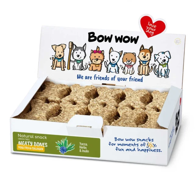 Ласощі "Bow wow" для собак, натуральні кісточки з куркою і колагеном, 30 шт, 1 уп