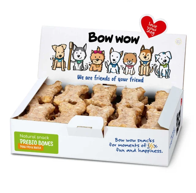 Ласощі "Bow wow" для собак, натуральні кісточки з домашньої птиці і юки, 30 шт, 1 уп