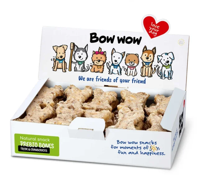 Ласощі "Bow wow" для собак, натуральні кісточки з яловичого рубця і клюквою, 30 шт, 1 уп