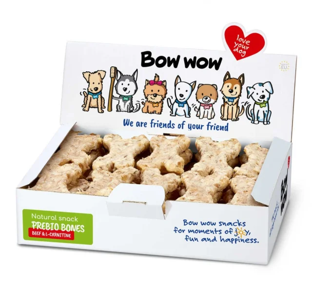 Ласощі "Bow wow" для собак, натуральні кісточки з яловичиною і L-карнітином, 30 шт, 1 уп