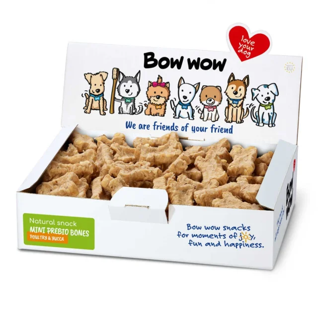 Ласощі "Bow wow" для собак, натуральні міні-кісточки з птиці і юки, 900 г, 1 уп