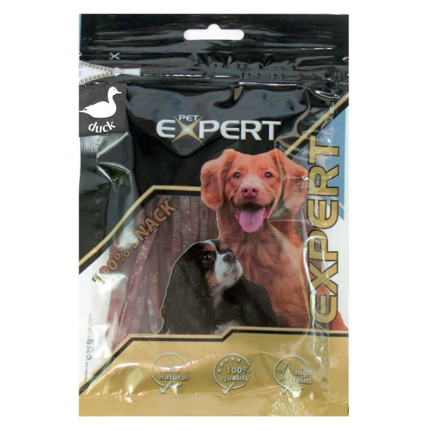 Лакомства Expert для собак, сушёное утиное мясо, полоски, 10 см, 80 г, 24 шт