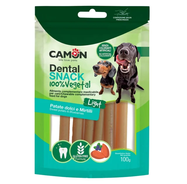 Ласощі Dental Snak, Каннолі з солодкої картоплі, начинені чорницею, 100 г, 10.5 см