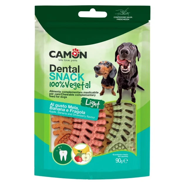 Ласощі Dental Snak Mix, рибний скелет з солодкої картоплі зі смаком банана, полуниці та яблука, 90 г, 8 см