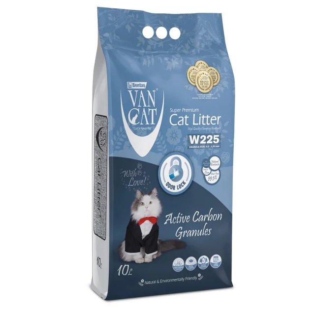 Бентонітовий наповнювач Ван Кет для котів, з гранулами активованого вугілля, 8.5 кг, 10 л