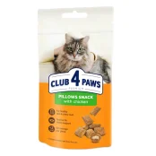 Снек Клуб 4 Лапи для котів, подушечки з куркою, 60 г