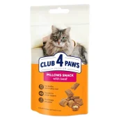 Снек Клуб 4 Лапи для котів, подушечки з яловичиною, 60 г